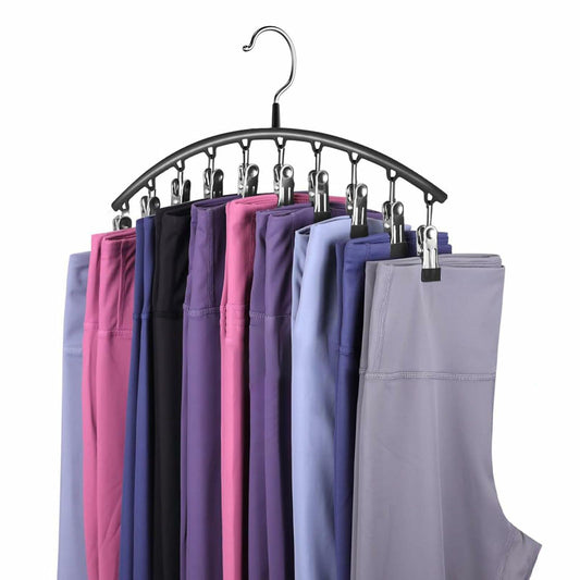 Hendiy Metal Pants Hanger Organizer with 10 Clips Space Saving Closet