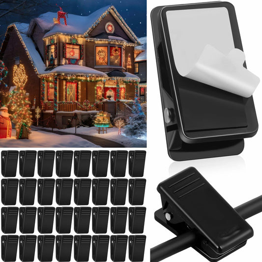 Blulu 300 Pcs Mini Christmas Light Hooks Self Adhesive Cable Clips White