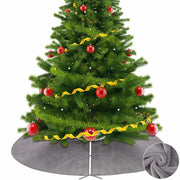 HyDren Velvet Cozy Christmas Tree Skirt Grey Brown Faux Fur 30 Inch