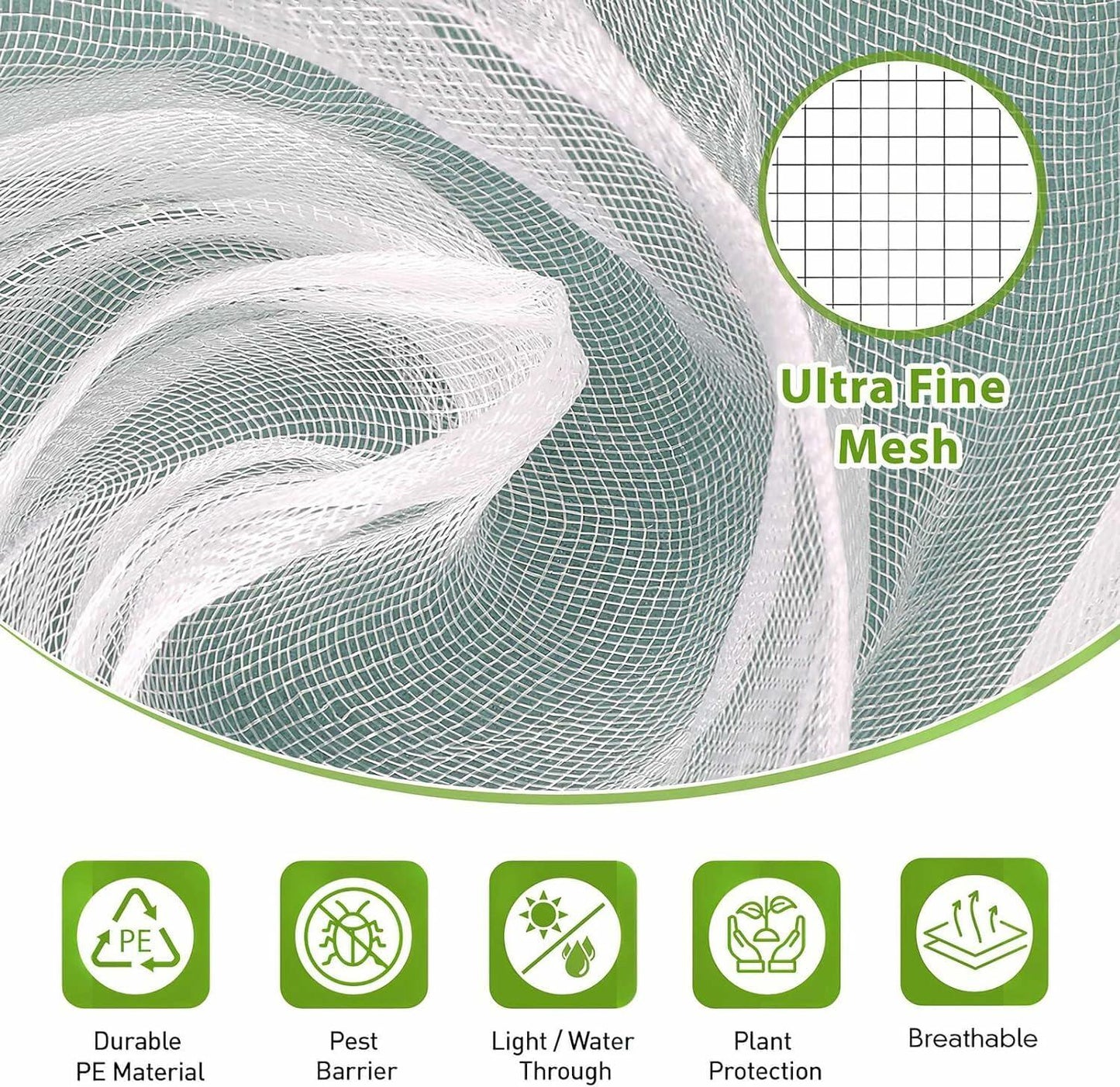 Fruit Tree Netting Cover 6 Pack 5.9x5.9 ft Ultra Fine Mesh Black Garden Netting