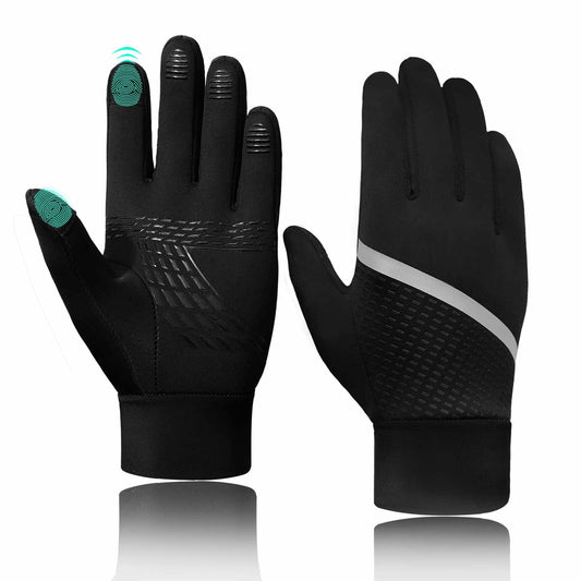 VigorGlove Kids Running Thermal Fleece Touch Screen Gloves Black Size S