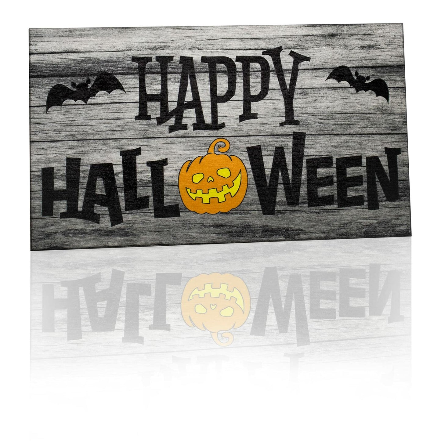 JennyGems Halloween Wooden Sign Indoor Decor Bats Pumpkin Made in USA