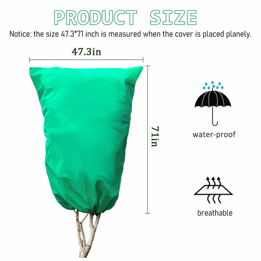 Plant Covers Freeze Protection 2 Pack 71x47.3in White Zipper Drawstring