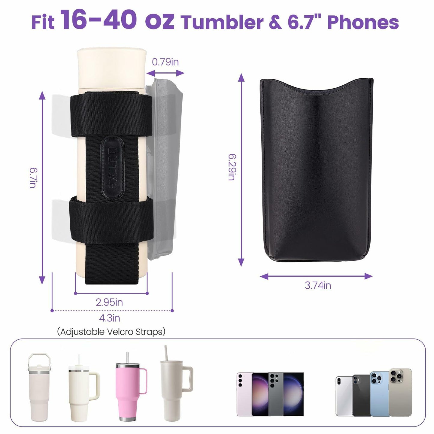 OUTXE 2 Pack Bogg Bag Cup Phone Holder Large 40oz Stanley Compatible
