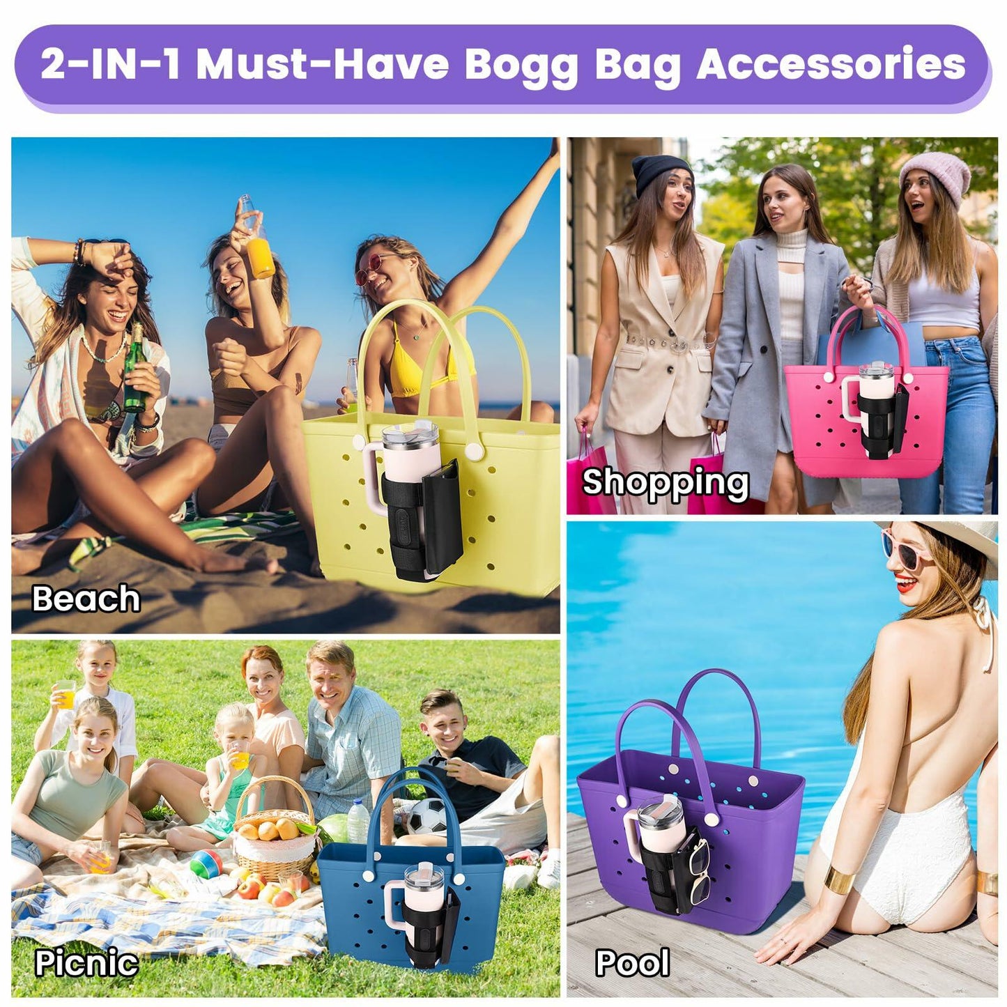 OUTXE 2 Pack Bogg Bag Cup Phone Holder Large 40oz Stanley Compatible