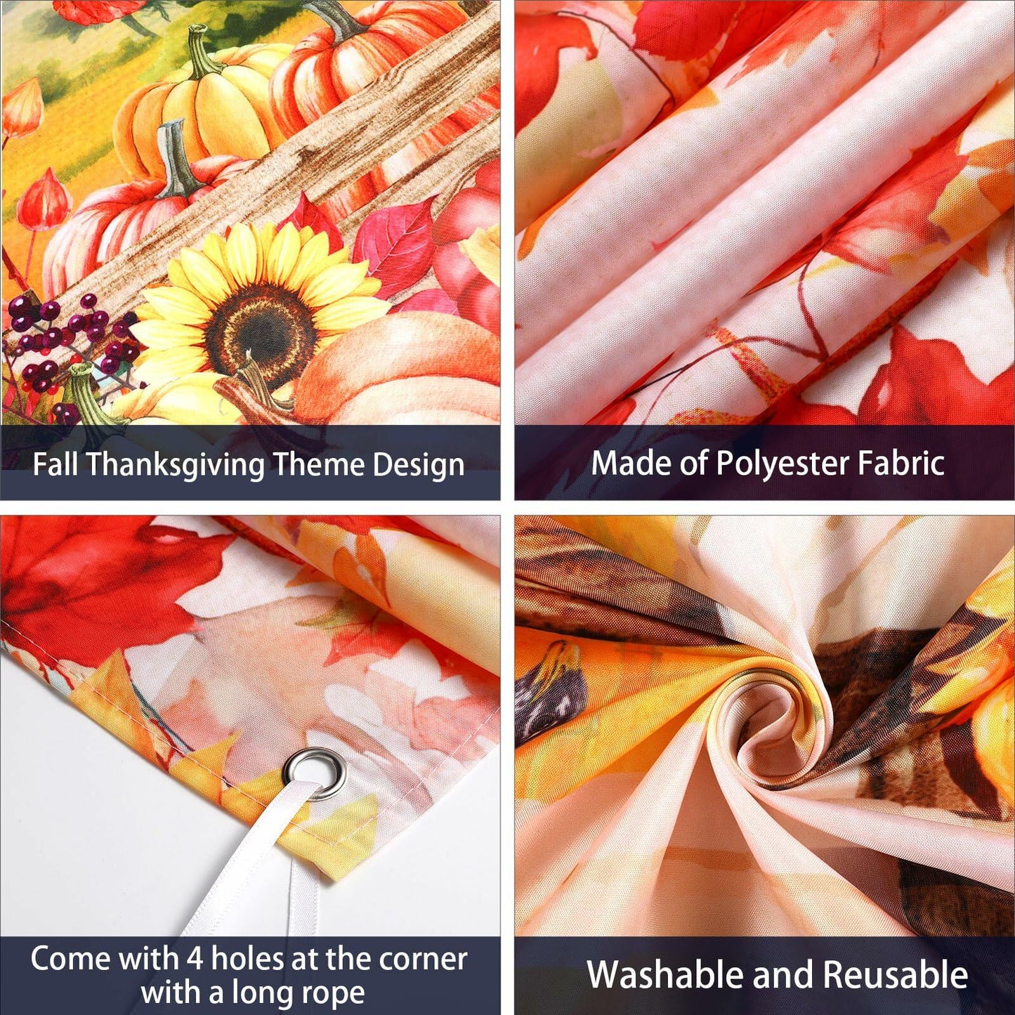 Leinuosen Fall for Jesus Thanksgiving Pumpkin Banner Decoration 6x4 ft