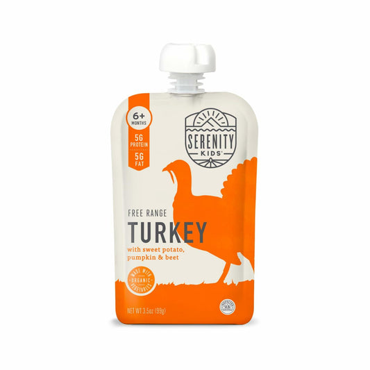 BB01/26 Serenity Kids Baby Food Pouches Turkey Sweet Potato 3.5oz 6 Count