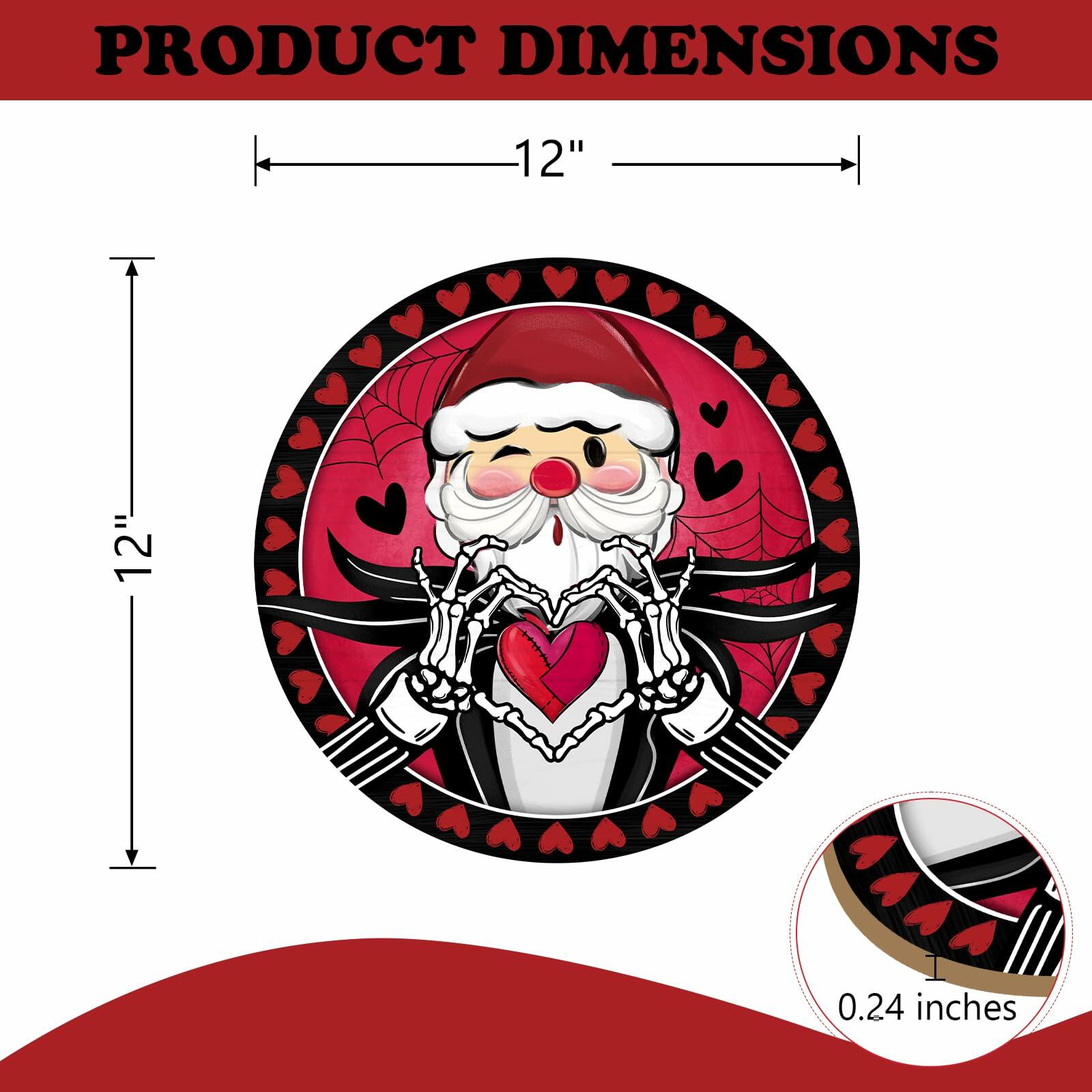 Bolisom Valentines Day Wood Door Sign Red Black Hearts Outdoor Porch Decor