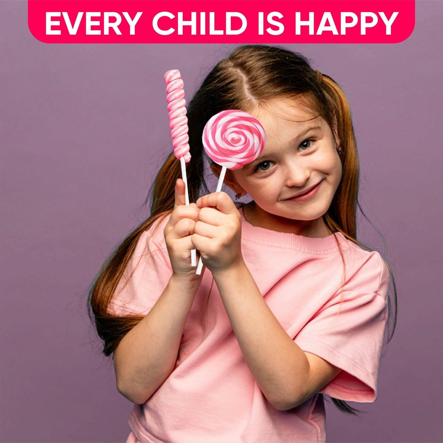 Fusion Select Twirl & Swirl Pink Lollipops - 24 Lollipops Per Bulk Box