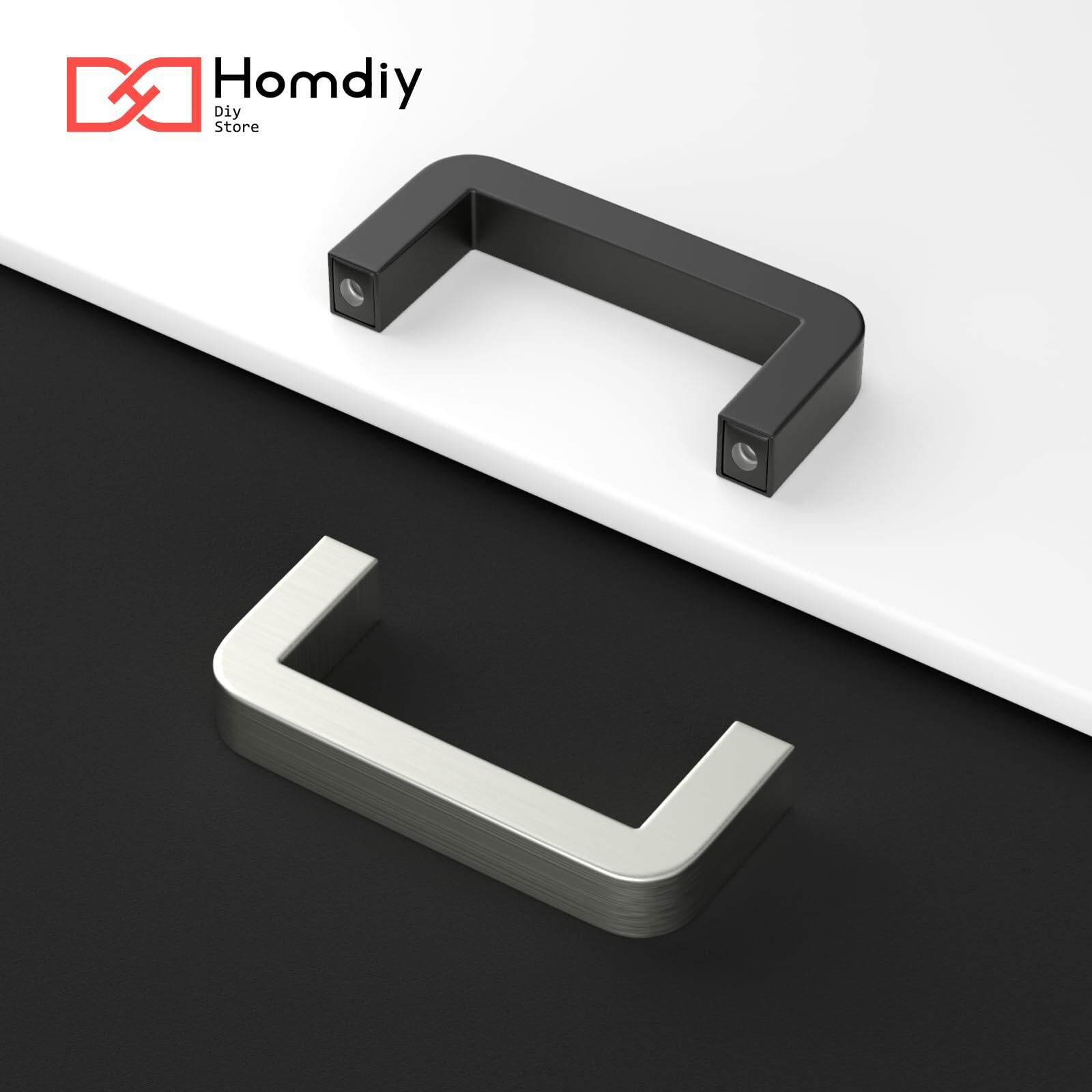 homdiy Stainless Steel Cabinet Pulls 6.25in Hole Center Silver 10Pack