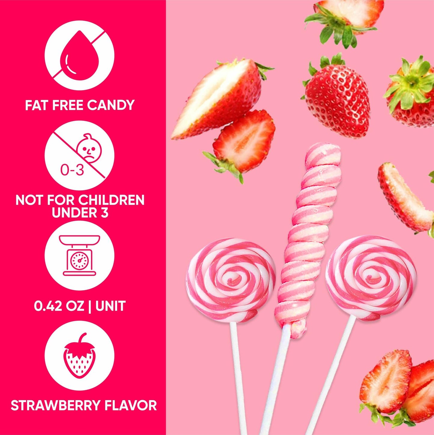 Fusion Select Twirl & Swirl Pink Lollipops - 24 Lollipops Per Bulk Box