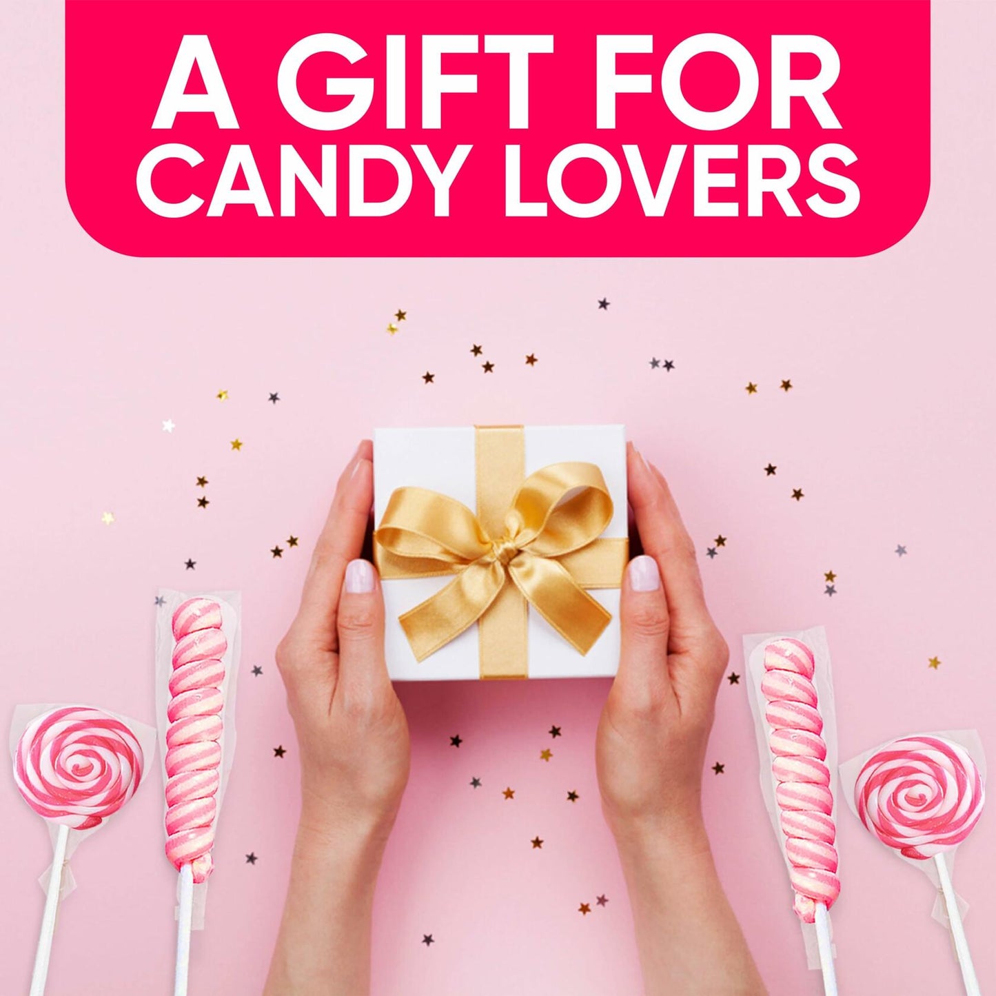 Fusion Select Twirl & Swirl Pink Lollipops - 24 Lollipops Per Bulk Box