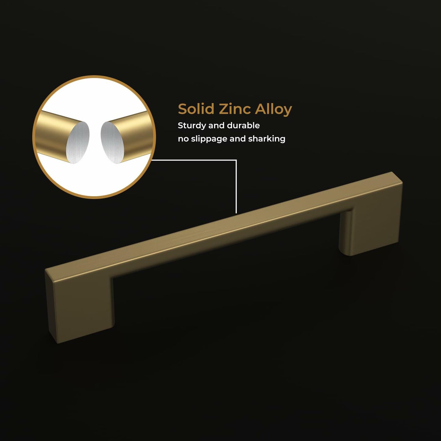 Haliwu 6 Pack Cabinet Handles 3-3/4 Inch Hole Center Champagne Bronze