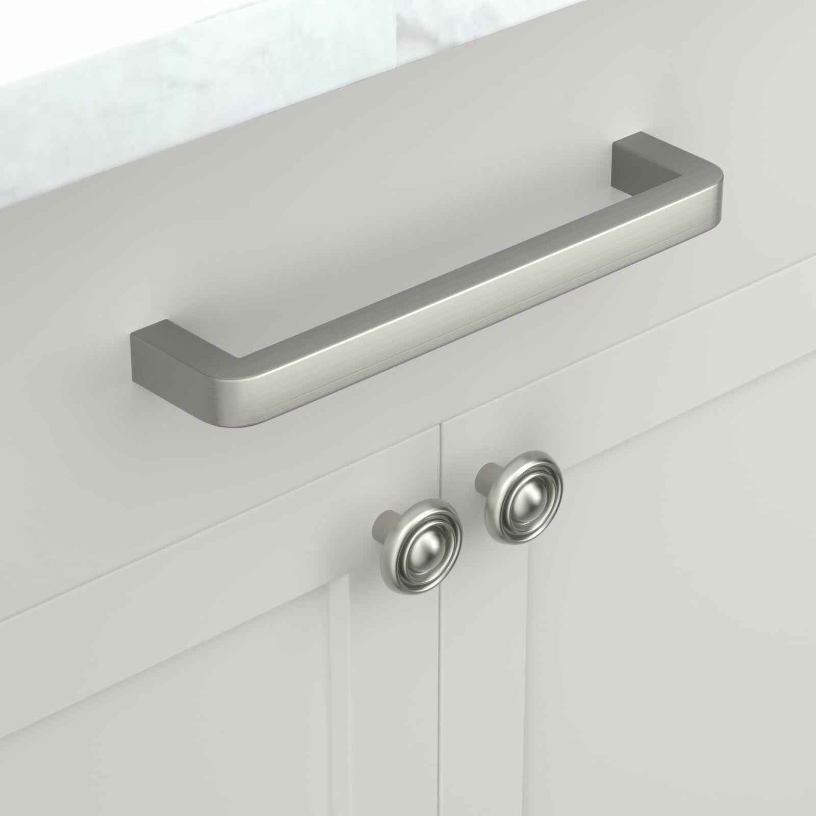 homdiy Stainless Steel Cabinet Pulls 6.25in Hole Center Silver 10Pack