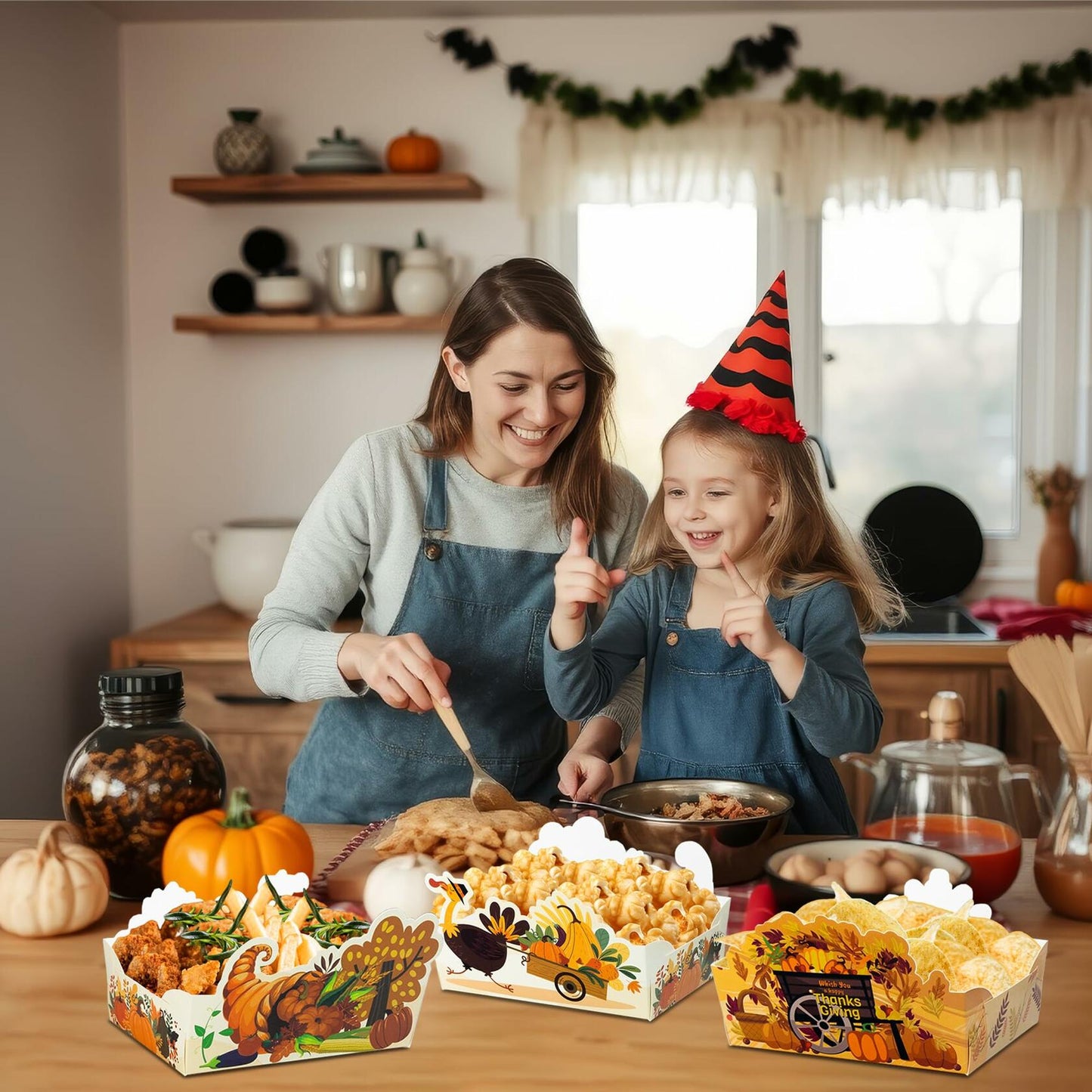 Thanksgiving Disposable Snack Bowls 24pcs Autumn Theme Party Supplies