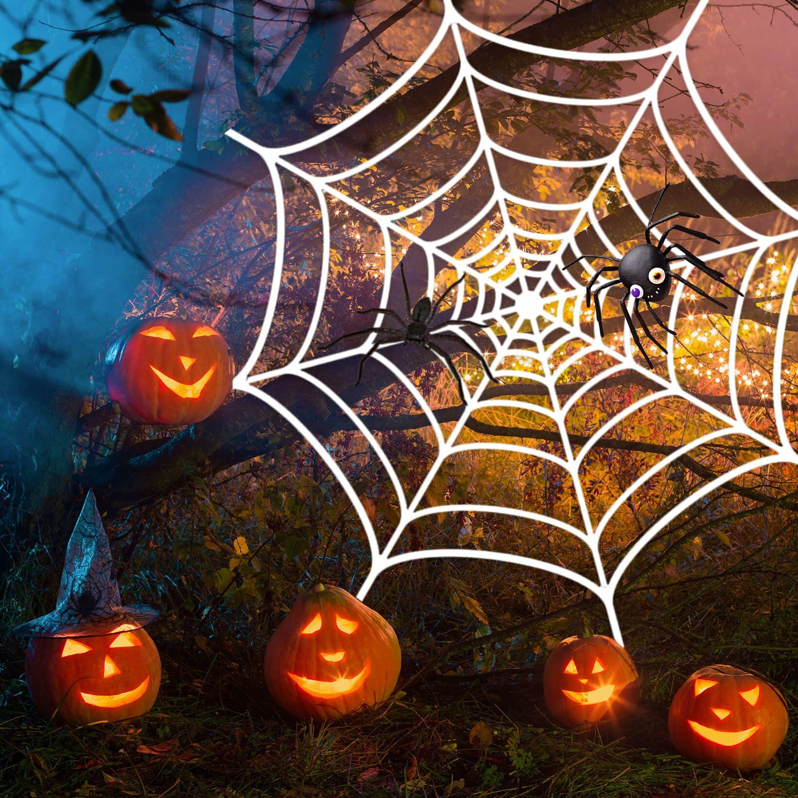 Goklmn Spider Webs Halloween Decorations Outdoor 10.5ft 7 Coils White