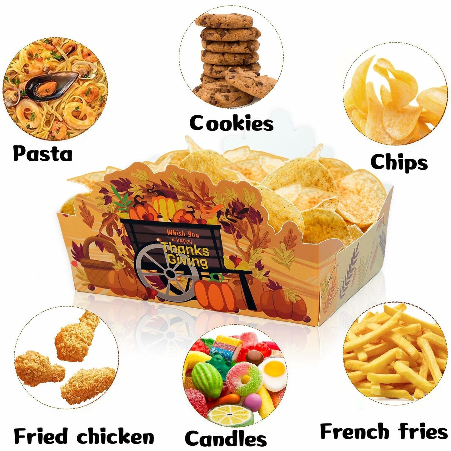 Thanksgiving Disposable Snack Bowls 24pcs Autumn Theme Party Supplies