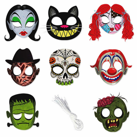 LHOAVWE Halloween Full Face Cosplay Masks 8 Pcs Party Costume Decor