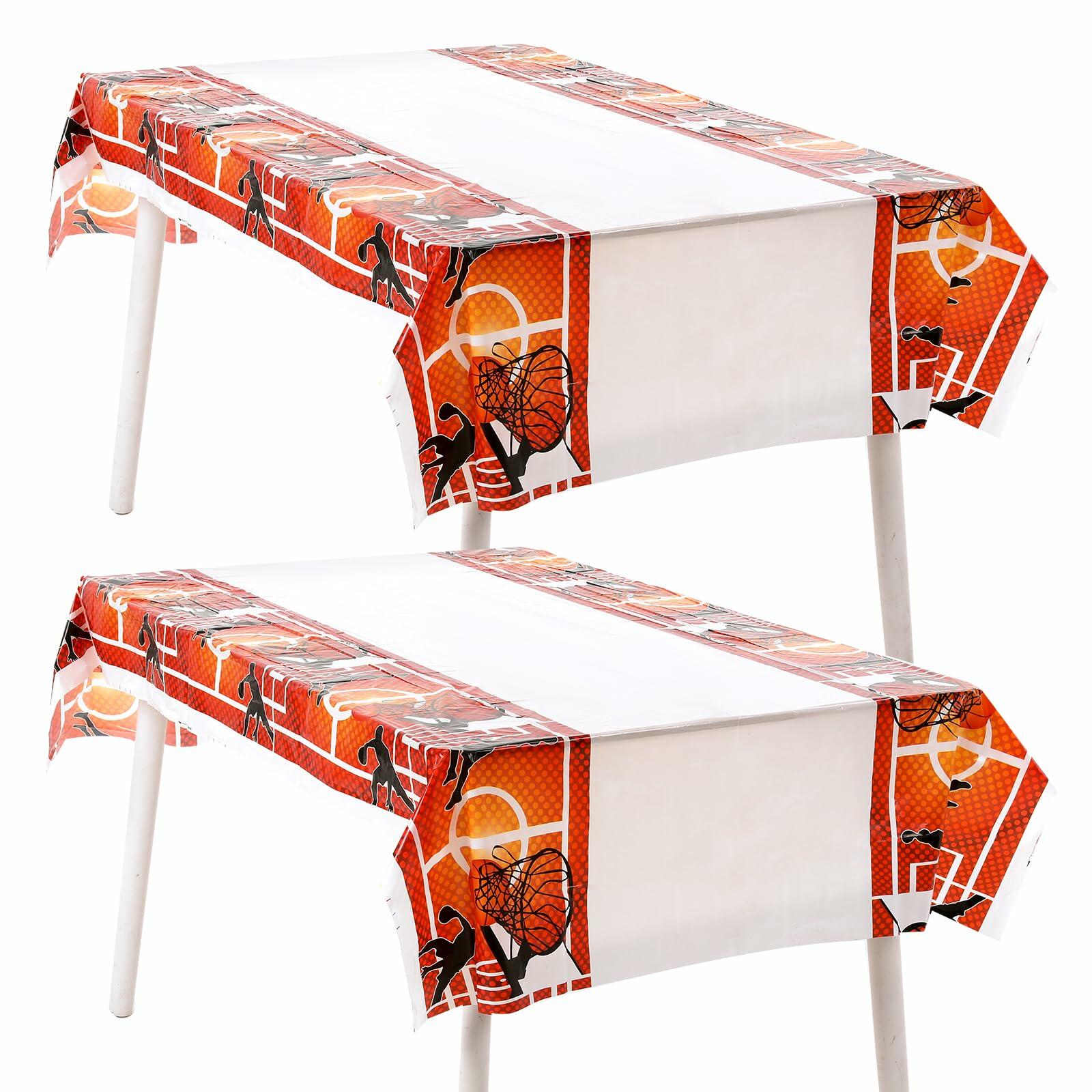 Aiyorse Basketball Tablecloth 71x43in Disposable Waterproof Plastic Table Cover