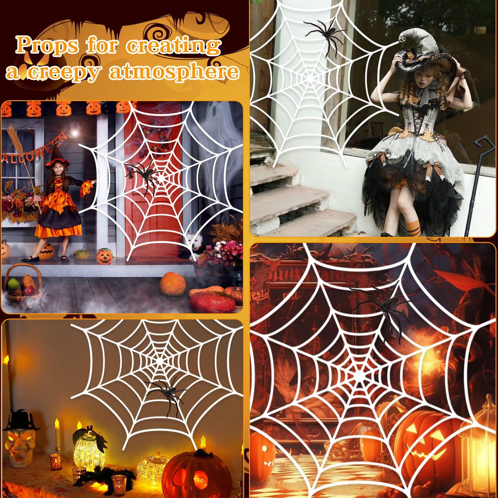 Goklmn Spider Webs Halloween Decorations Outdoor 10.5ft 7 Coils White