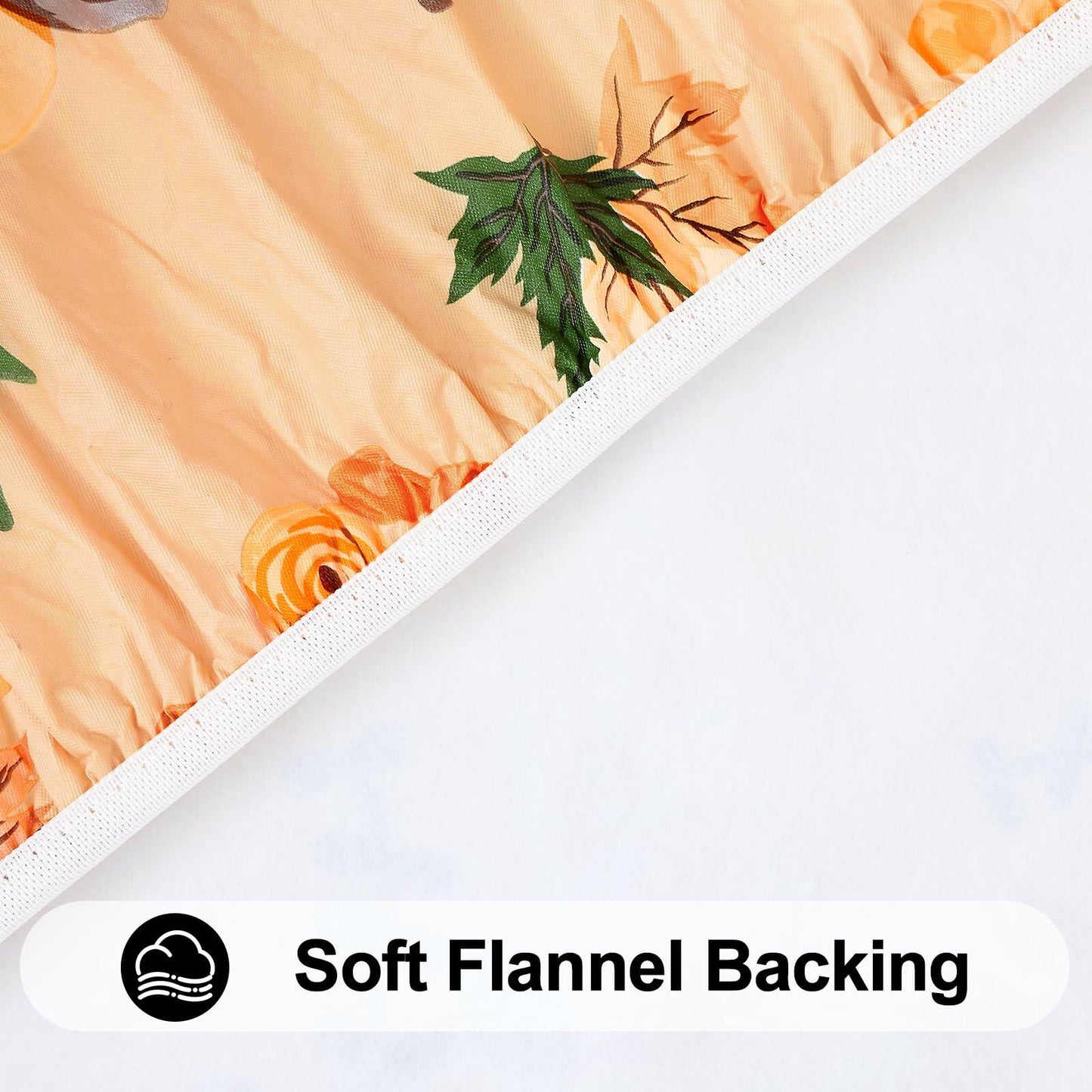Smiry Waterproof Thanksgiving Tablecloth Fitted 45-56" Tables Orange