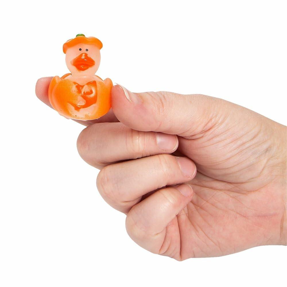 Fun Express Mini Glow-in-The-Dark Halloween Rubber Duckies 1" Pack of 12