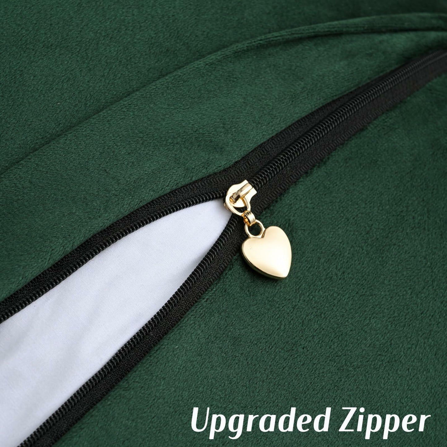 FUTEI Dark Green Chenille Throw Pillow Covers 26x26 Inch Set of 2