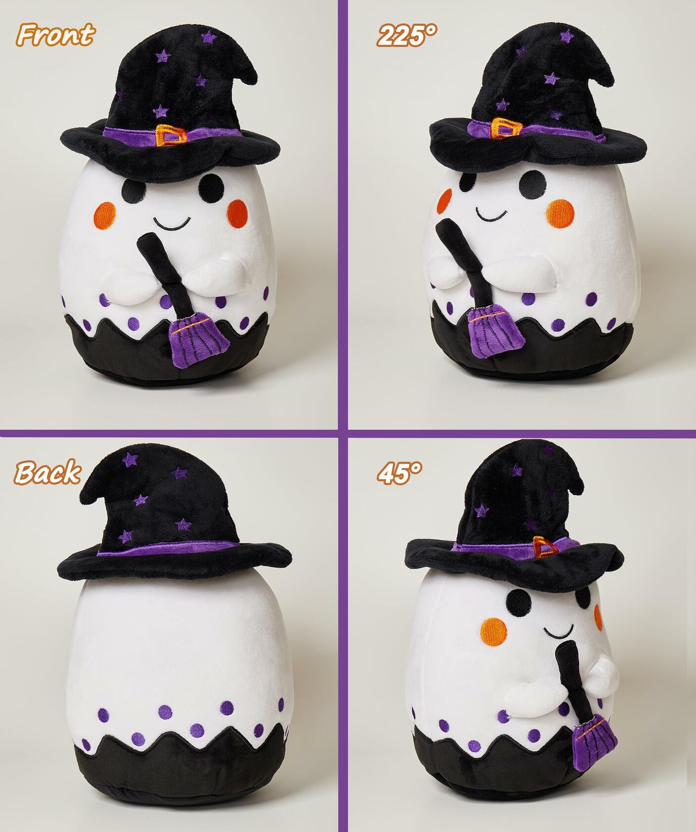 Ziyutam Ghost Pumpkin Stuffed Animal Plush Toy 9.4" Halloween Decoration