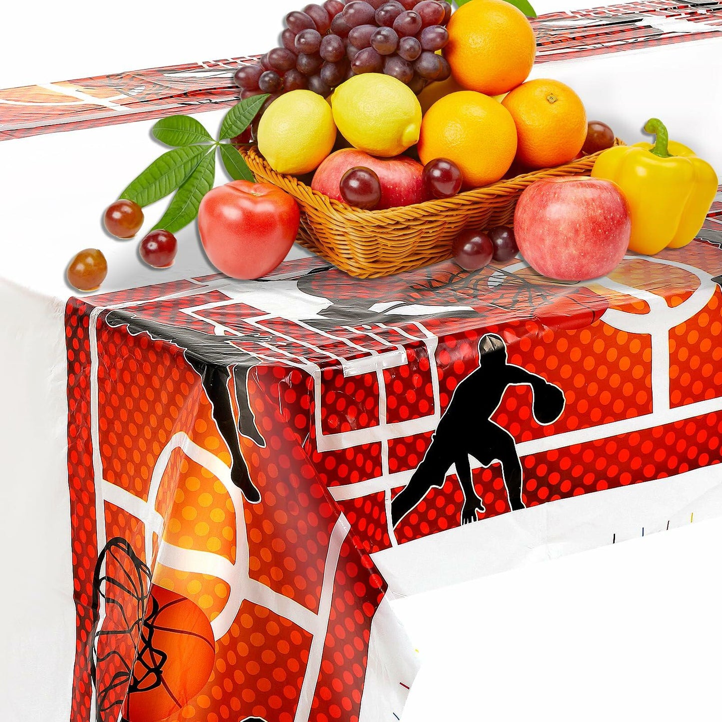 Aiyorse Basketball Tablecloth 71x43in Disposable Waterproof Plastic Table Cover