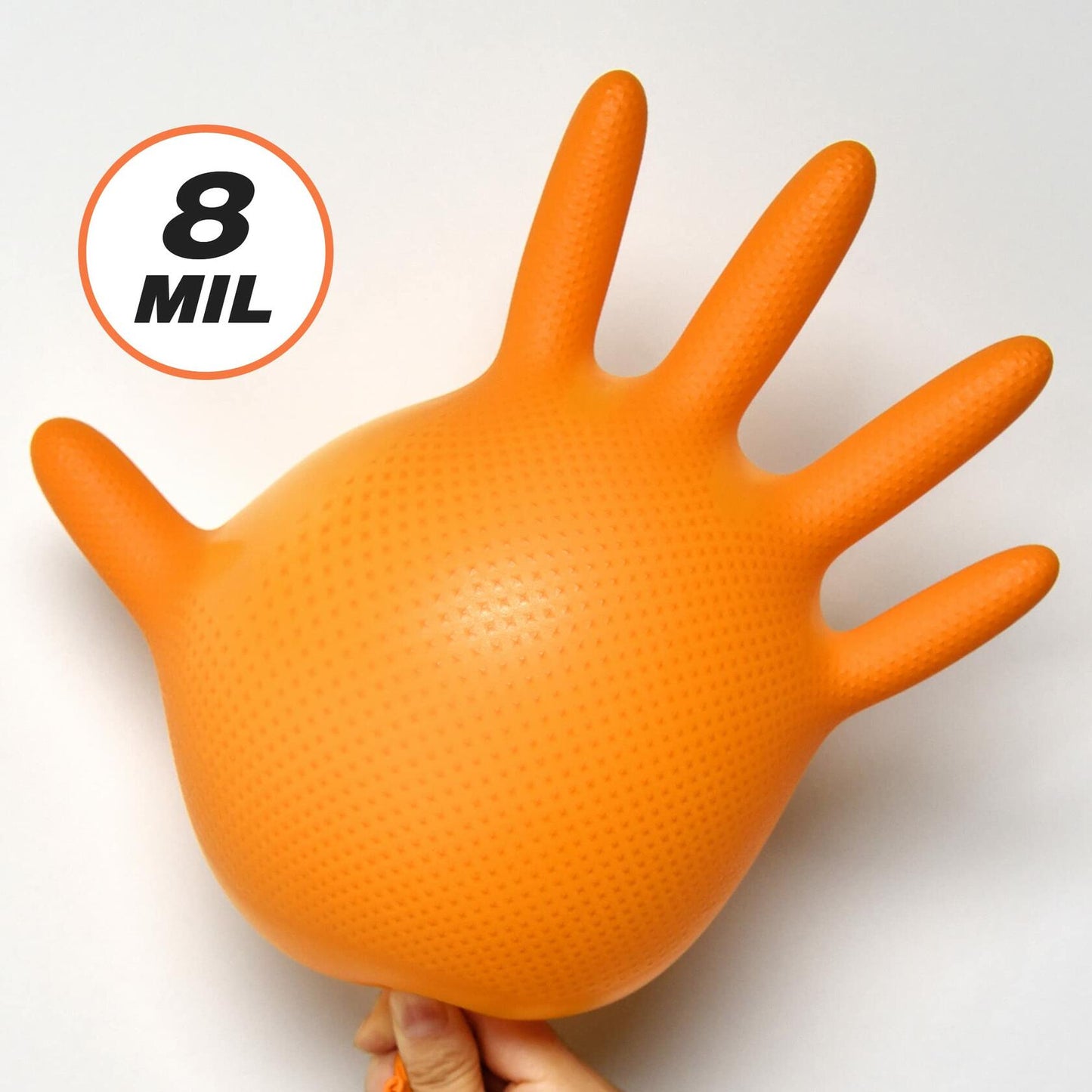 TitanFlex ThorGrip Heavy Duty Industrial Orange Nitrile Gloves 100-ct Size XL