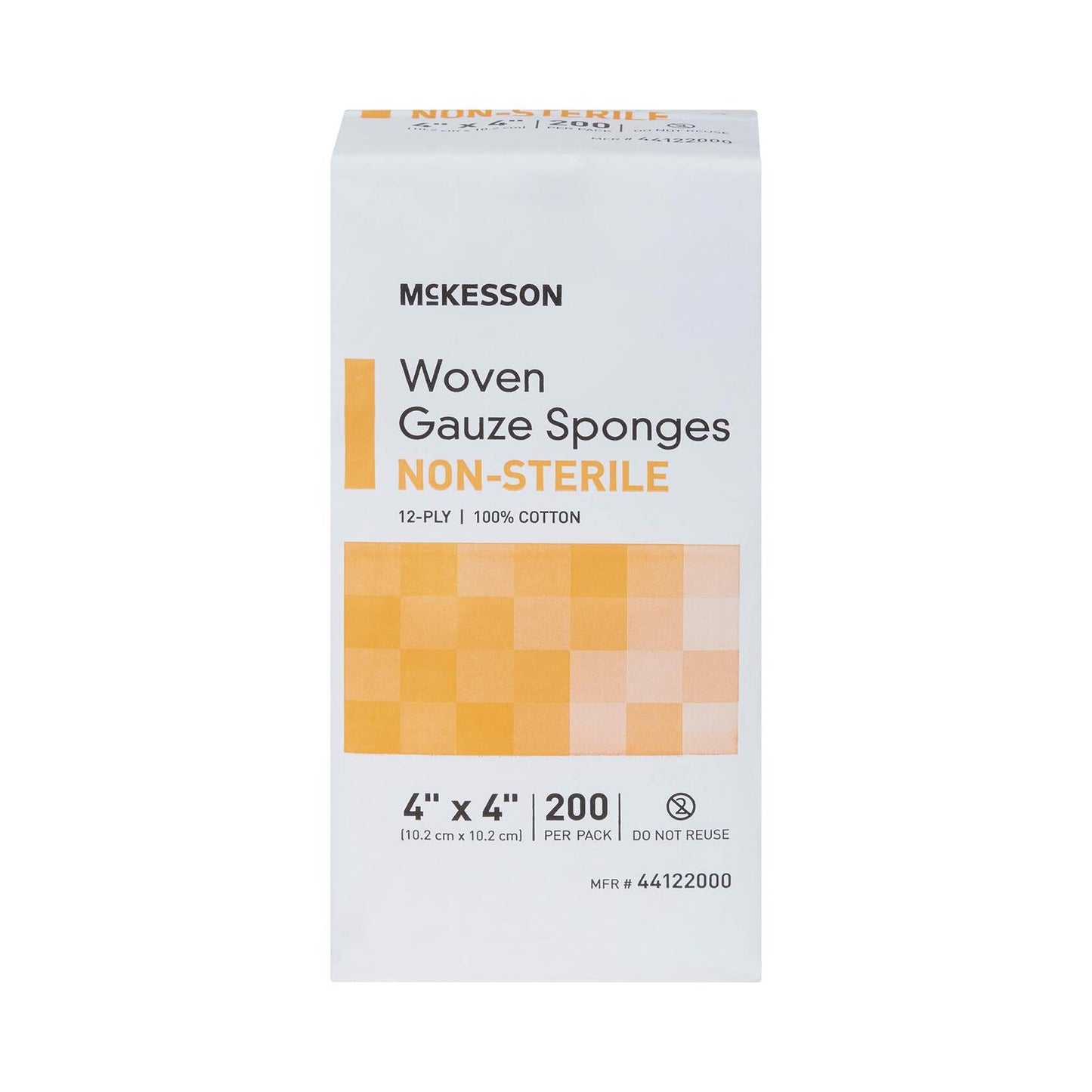 McKesson Woven Gauze Sponges Non-Sterile 12-Ply 100% Cotton 4x4 in 200 Ct