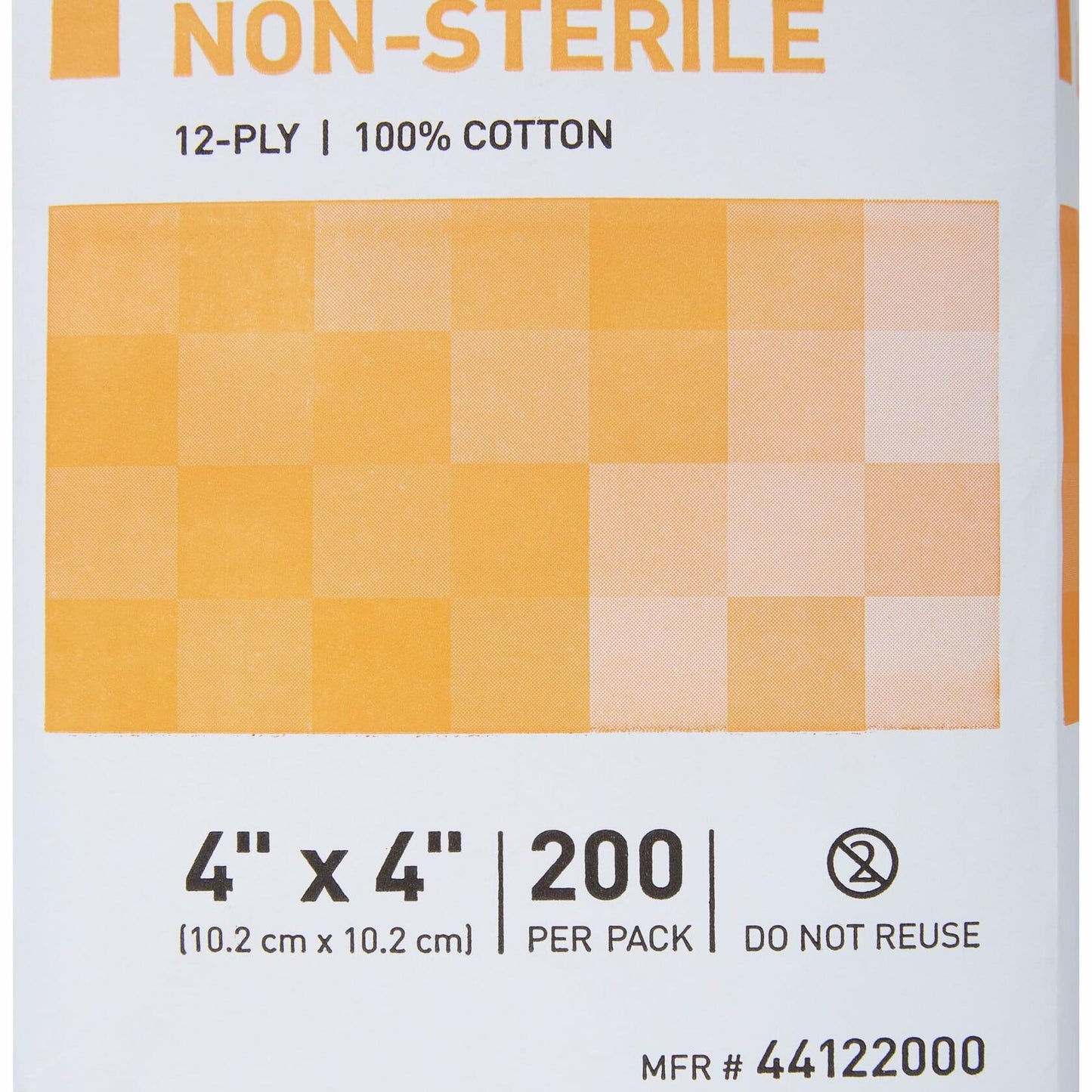 McKesson Woven Gauze Sponges Non-Sterile 12-Ply 100% Cotton 4x4 in 200 Ct