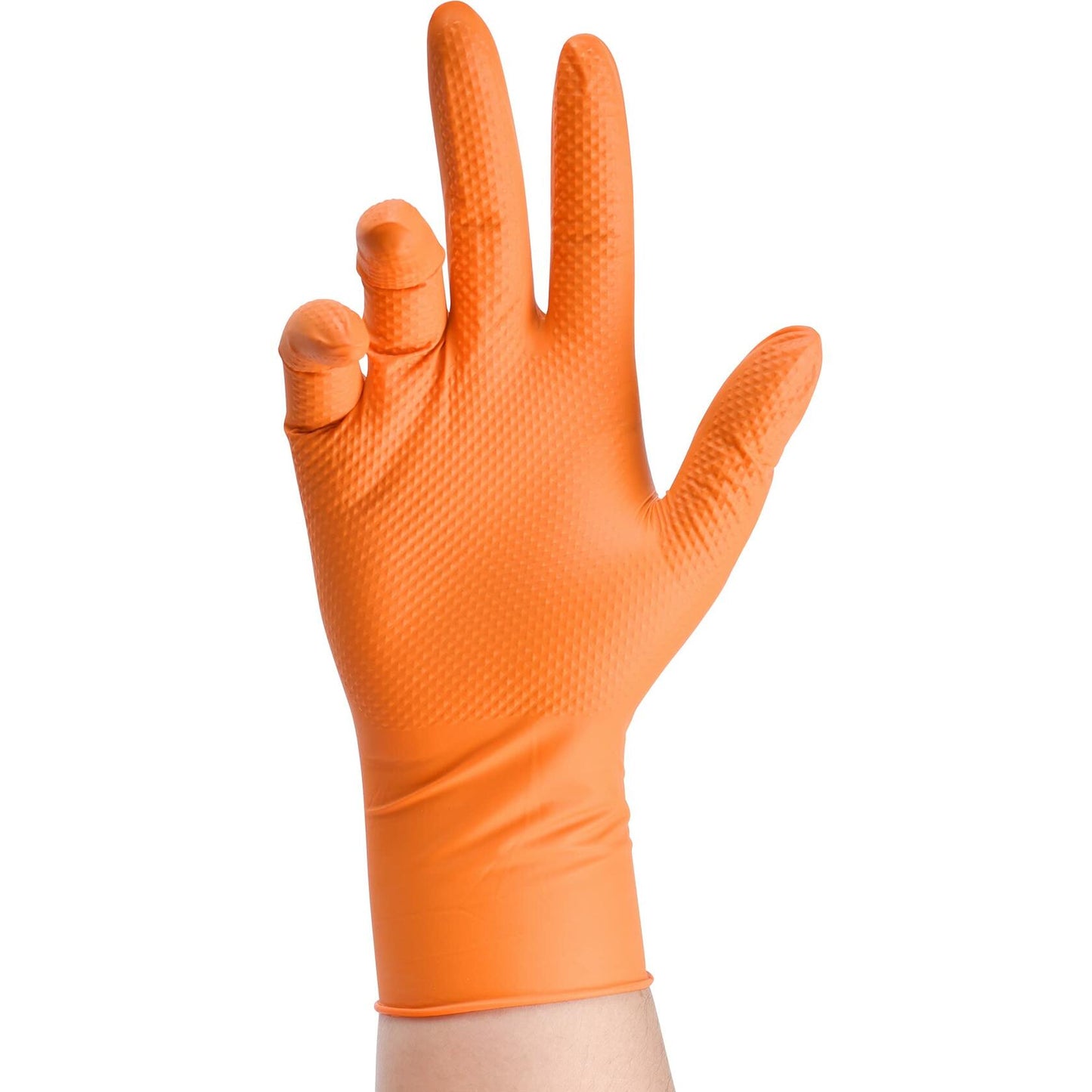 TitanFlex ThorGrip Heavy Duty Industrial Orange Nitrile Gloves 100-ct Size XL