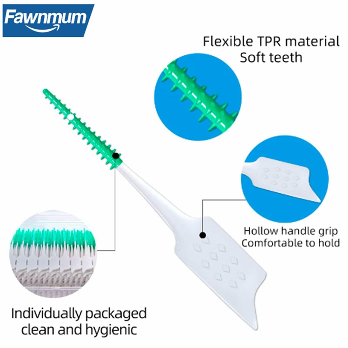 Fawnmum Soft-Picks Advanced Dental Picks 300 Count with Travel Case