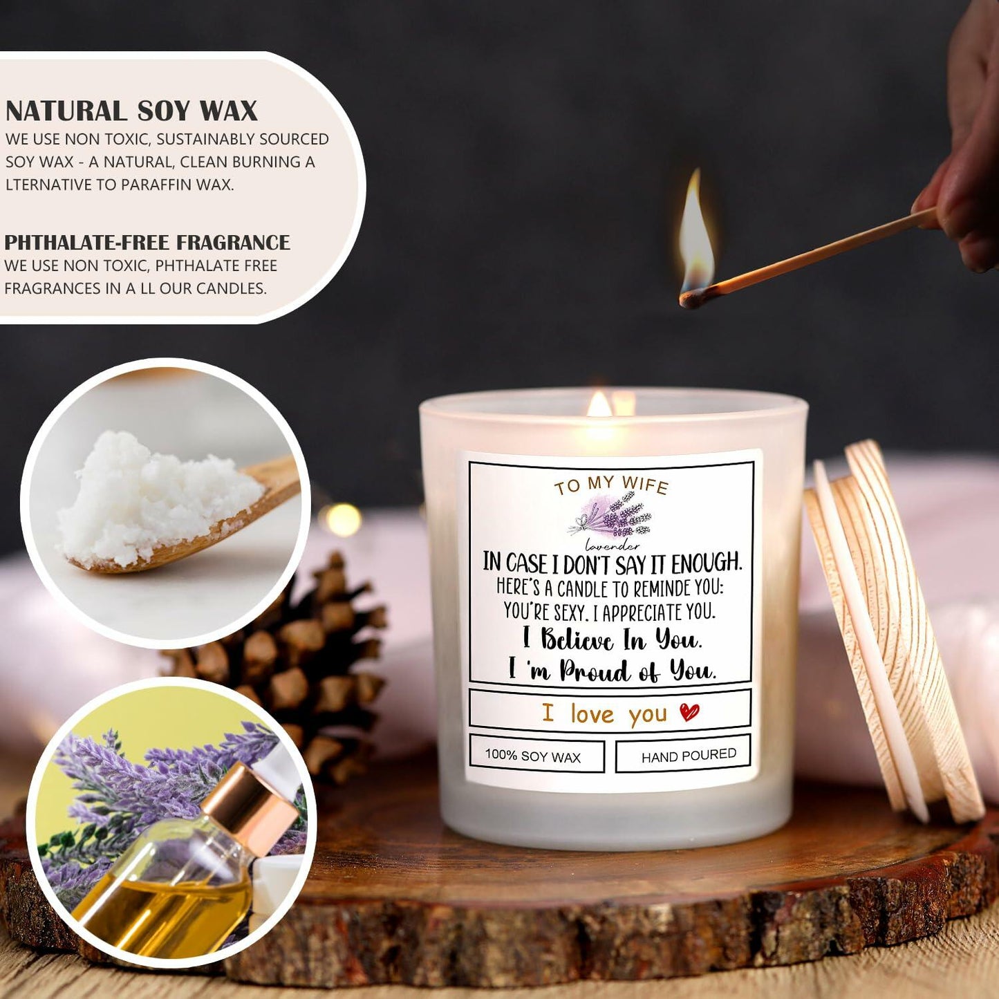 Romantic Candle Gift for Wife Valentine's Day Anniversary Birthday Gift