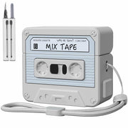 MOFREE AirPods 3 Case Cover Cassette Tape Design Soft Silicone Off-White