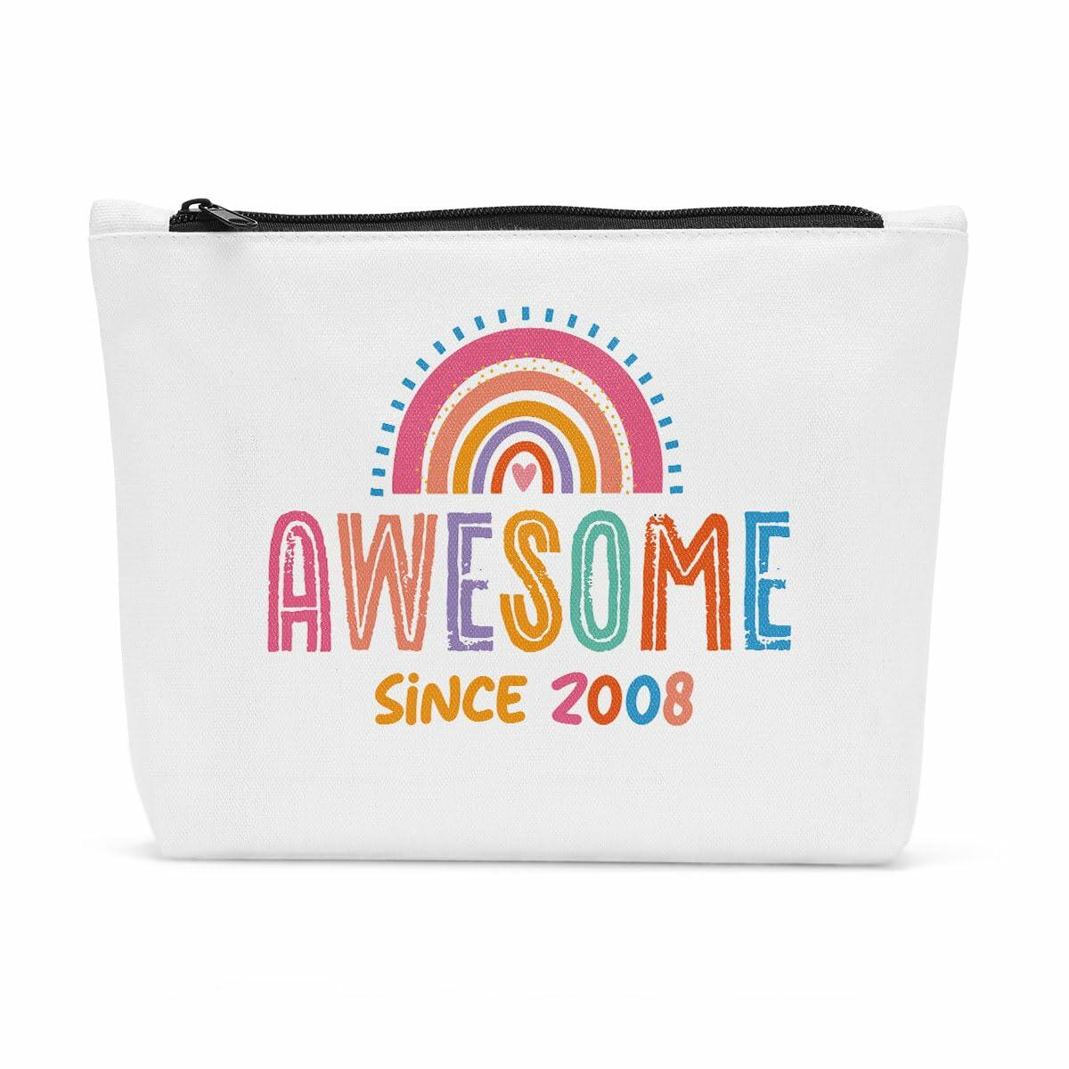 Sldpngo 17th Birthday Makeup Bag Cosmetic Pouch Girls Pink