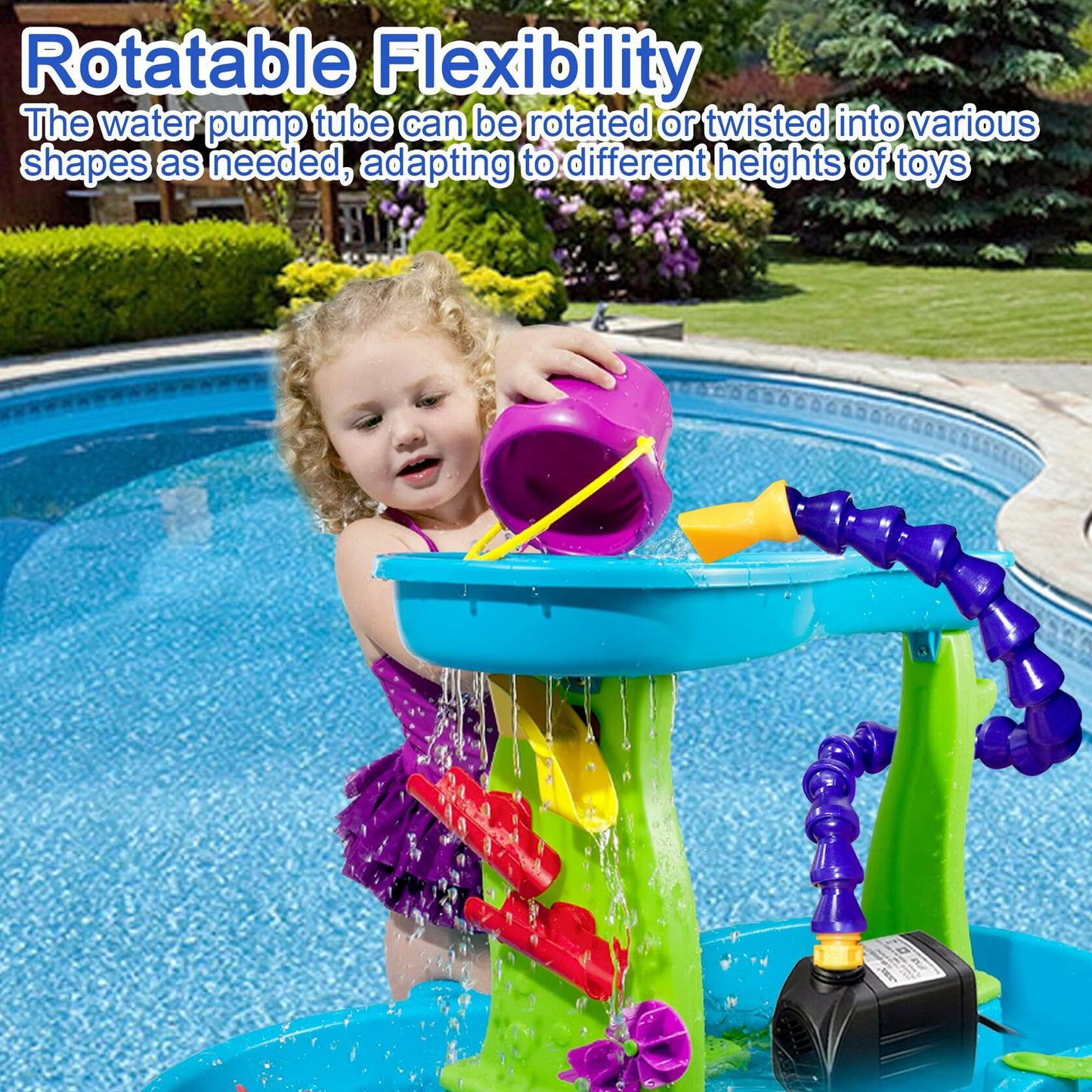 Xxzhiho Summer Water Table Pump Outdoor Game Accessory 2 Plug One Way
