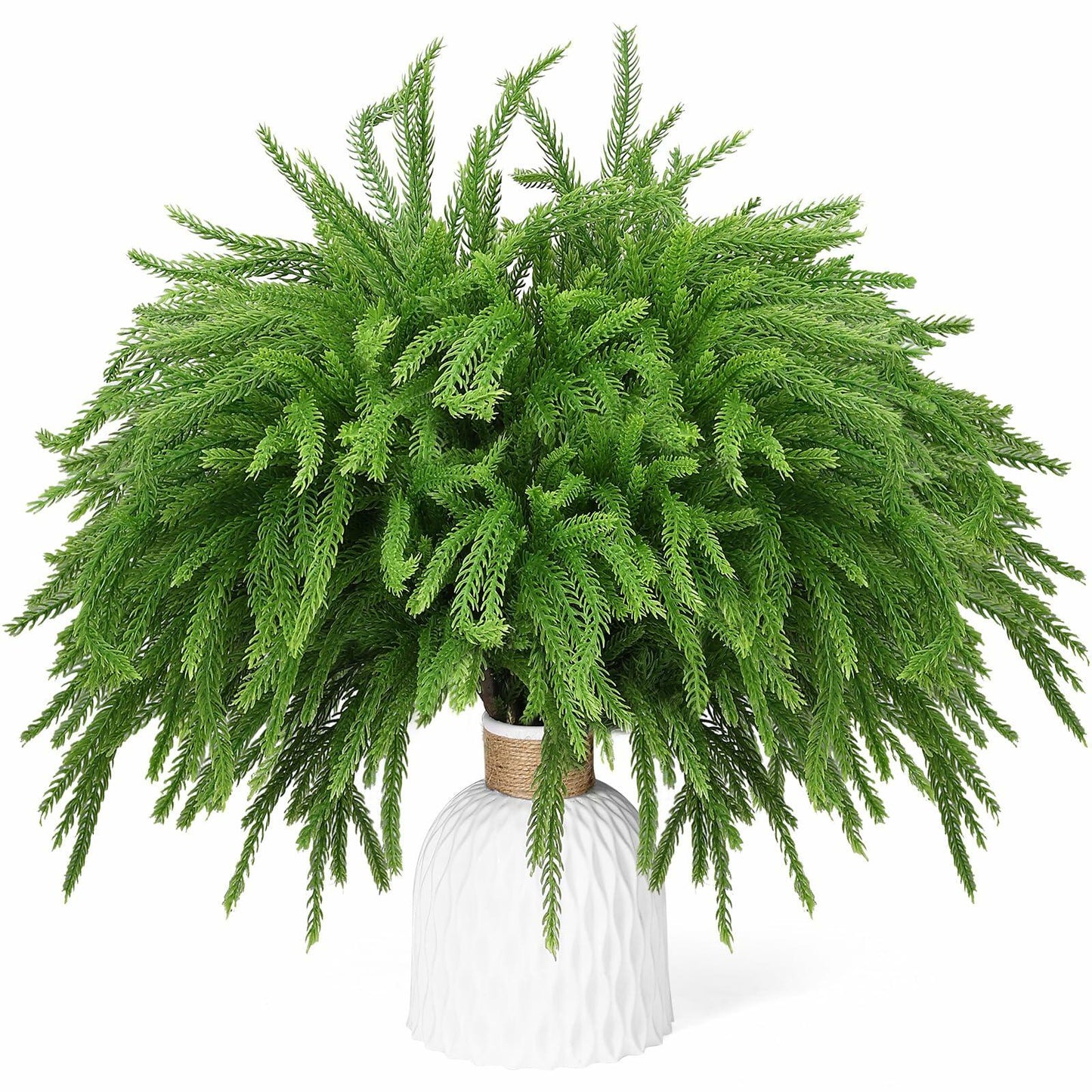 Mkway 16 Pcs Norfolk Pine Branches 18in Artificial Greenery Christmas Decor