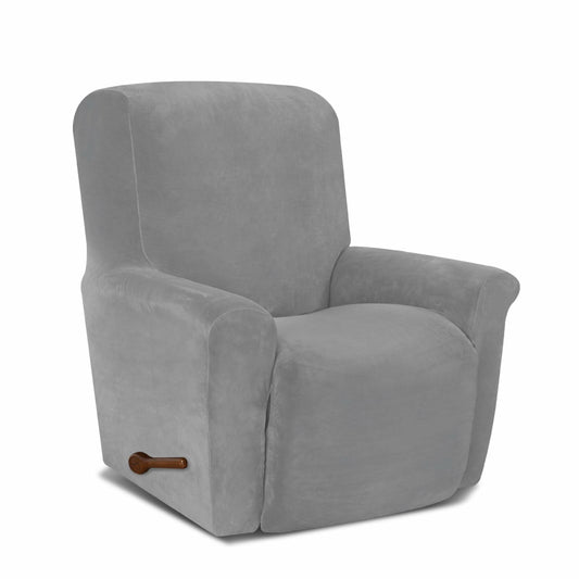 AZON Velvet Stretch Recliner Chair Cover Elastic Protector Charcoal 1-Pc