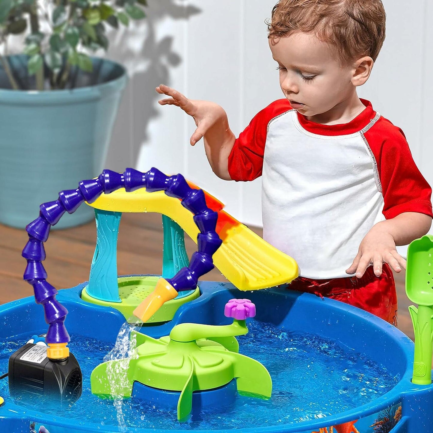 Xxzhiho Summer Water Table Pump Outdoor Game Accessory 2 Plug One Way