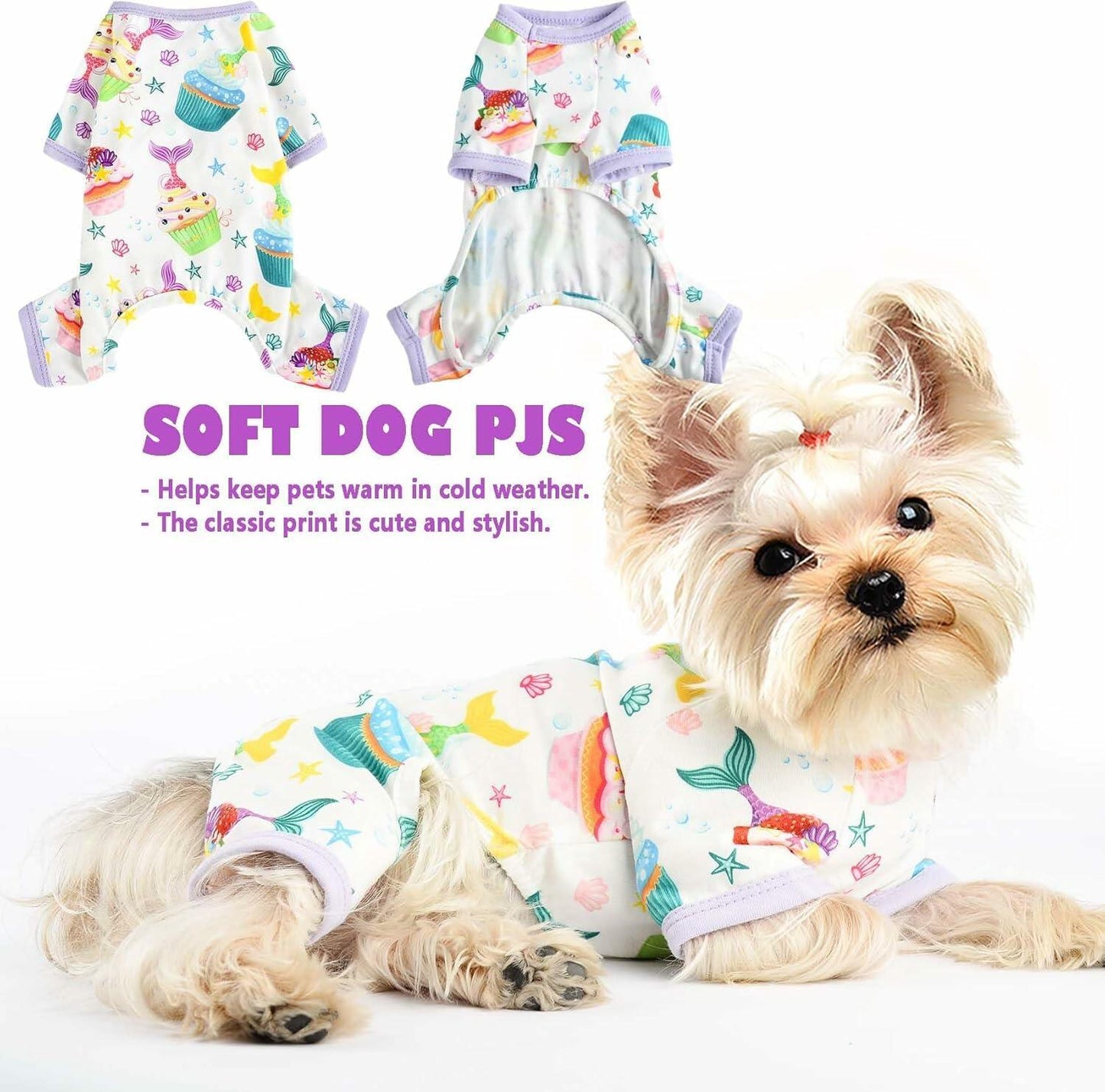 Dog Pajamas Small Chihuahua Yorkie Teacup Puppy Soft Pet Clothes Size S