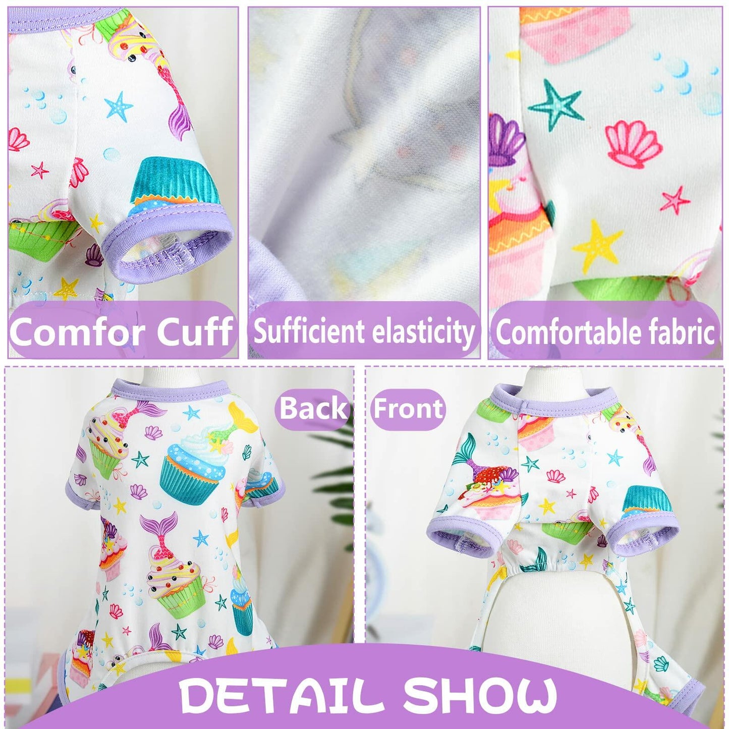 Dog Pajamas Small Chihuahua Yorkie Teacup Puppy Soft Pet Clothes Size S
