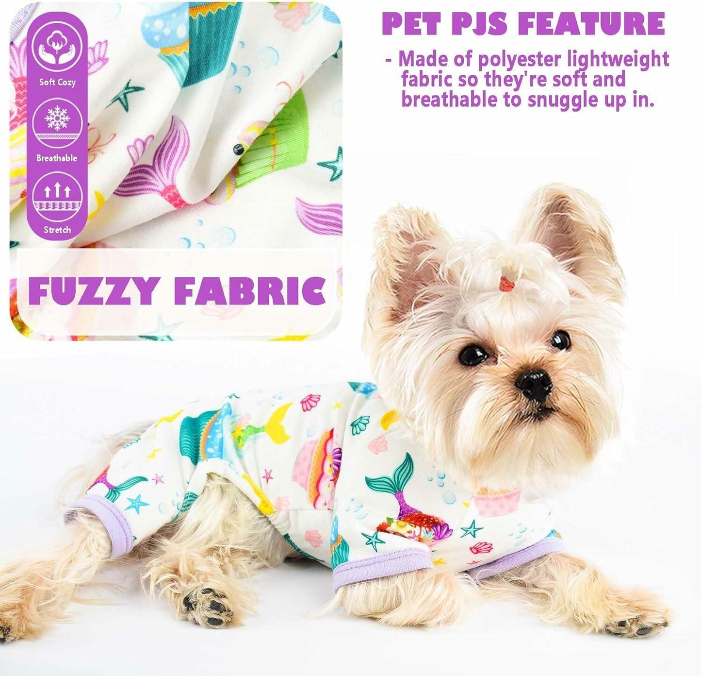 Dog Pajamas Small Chihuahua Yorkie Teacup Puppy Soft Pet Clothes Size S
