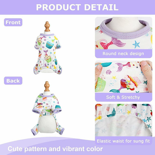 Dog Pajamas Small Chihuahua Yorkie Teacup Puppy Soft Pet Clothes Size S