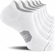 NTCARE Men's Ankle Running Socks Cushioned Low Cut White 6 Pack Size M
