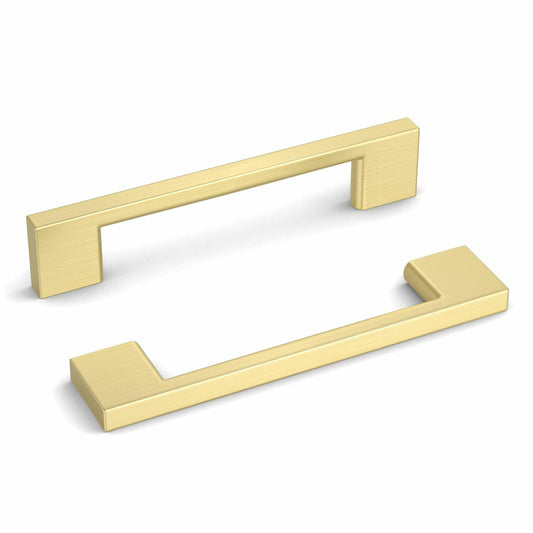 Haliwu 6 Pack Brushed Gold Cabinet Handles 3-3/4 Inch Hole Center