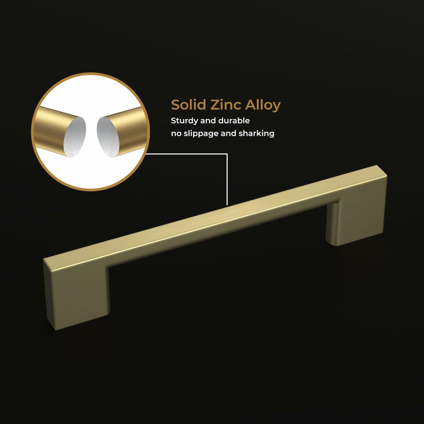 Haliwu 6 Pack Brushed Gold Cabinet Handles 3-3/4 Inch Hole Center