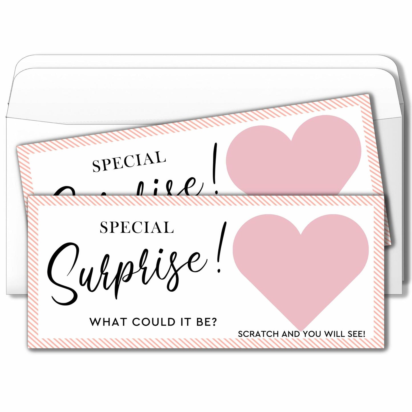 2 Set Surprise Scratch Cards 3x8" Travel Gift Pink B08 Birthday Wedding