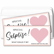 2 Set Surprise Scratch Cards 3x8" Travel Gift Pink B08 Birthday Wedding